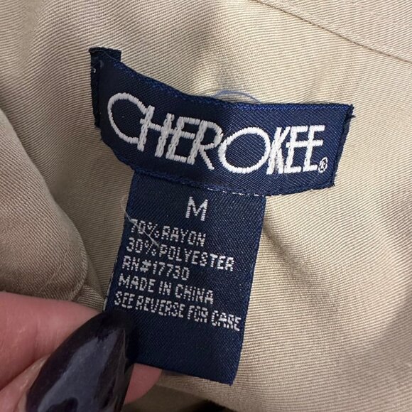 Cherokee Khaki Button Up Shirt - Picture 3 of 3